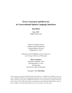 Error Awareness and Recovery in Conversational