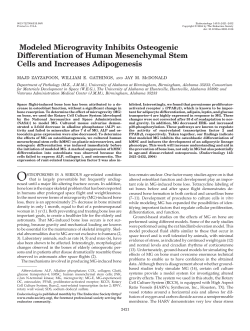 Modeled Microgravity Inhibits Osteogenic Differentiation of Human