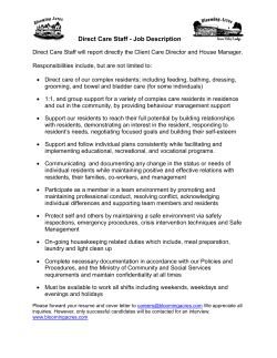 Direct Care Staff - Job Description
