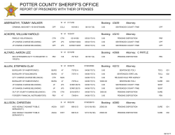 Jail Roster - Potter County Sheriff`s Office