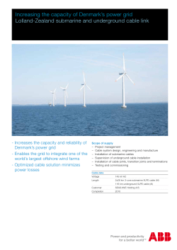 Increasing the capacity of Denmark`s power grid Lolland