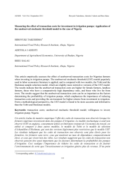 Measuring the effect of transaction costs for investment in irrigation