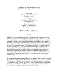 The Influence of Congressional Preferences on Legislative