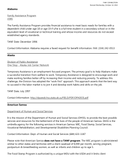Alabama Family Assistance Program JOBS The Family Assistance