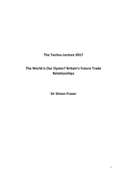 The World is Our Oyster? | Britain`s Future Trade