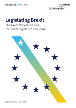 Legislating Brexit - The Institute for Government