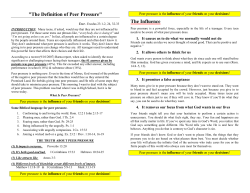"The Definition of Peer Pressure" The Influence