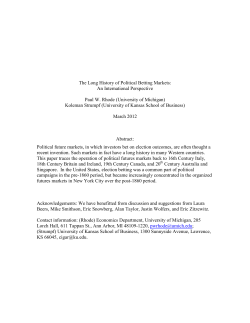 The Long History of Political Betting Markets - UNC