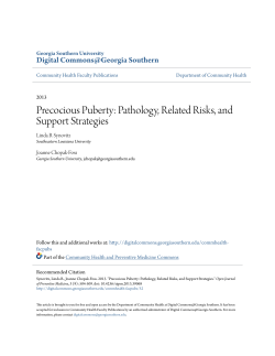 Precocious Puberty: Pathology, Related Risks, and Support Strategies