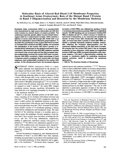 Molecular Basis of Altered Red Blood Cell Membrane Properties in