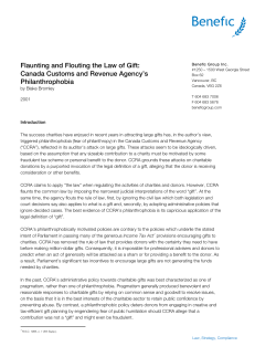 Flaunting and Flouting the Law of Gift: Canada