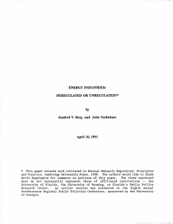 DEREGULATED OR UNREGULATED?