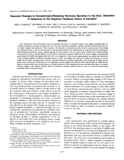 Seasonal Changes in Gonadotropin-Releasing Hormone Secretion
