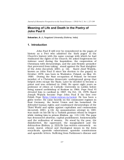 Meaning of Life and Death in the Poetry of John Paul II
