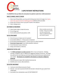 i-LIPO PATIENT INSTRUCTIONS