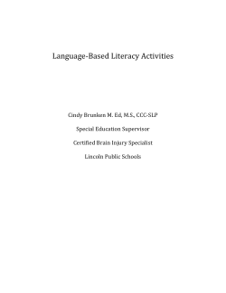 Language-Based Literacy Activities