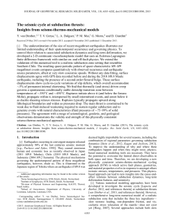The seismic cycle at subduction thrusts: Insights from