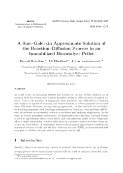 A Sinc&ndash;Galerkin Approximate Solution of the Reaction&ndash;Diffusion