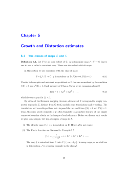 Chapter 6 Growth and Distortion estimates