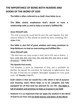 the importance of being both hearers and doers of the word of god