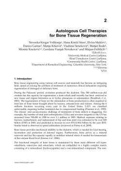 Autologous Cell Therapies for Bone Tissue
