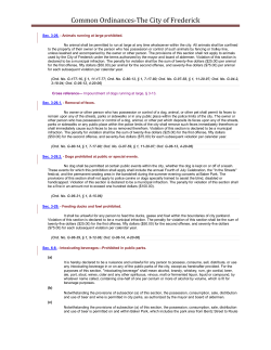 Common Ordinances-The City of Frederick