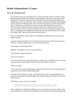 Beside Schopenhauer`s Corpse Guy de Maupassant