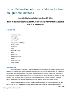 Direct Estimation of Organic Matter by Loss on Ignition