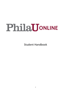 Student Handbook - PhilaU Online