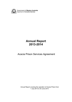 Annual Report 2013/2014 - Acacia Prison Services Agreement