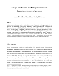 Linkages and Multipliers in a Multiregional - Erudito FEA-USP