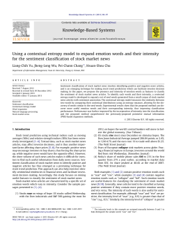 Using a contextual entropy model to expand emotion words and