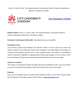Cities: the cultural dimension