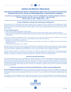 Privacy Policy English - Gateway Surgery Center