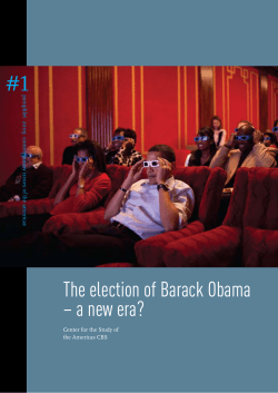 The election of Barack Obama &ndash; a new era?