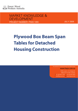 Plywood Box Beam Span Tables for Detached Housing Construction
