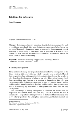 Intuitions for inferences