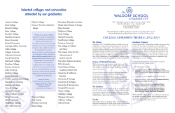 college admission profile: 2012-2013