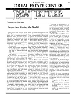 Common-Law Marriages: Impact on Sharing the Wealth