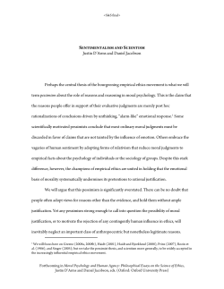 Sentimentalism and Scientism