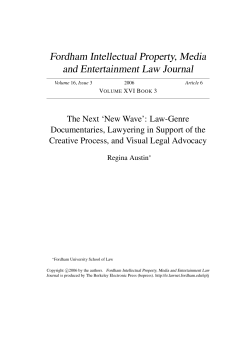 Law-Genre Documentaries, Lawyering in Support of the Creative