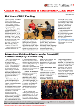 Childhood Determinants of Adult Health (CDAH) Study