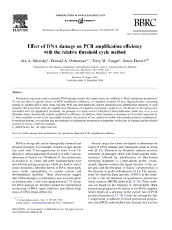 Effect of DNA damage on PCR amplification efficiency with the