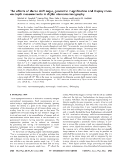 The effects of stereo shift angle, geometric