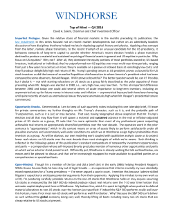 for 4Q 2016 - Windhorse Capital Management