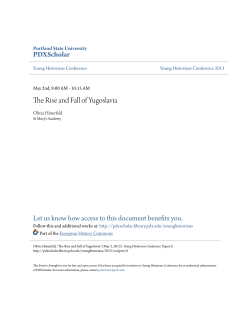 The Rise and Fall of Yugoslavia - PDXScholar