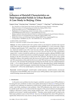 Influence of Rainfall Characteristics on Total Suspended Solids in