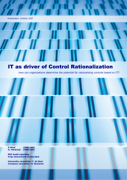 IT as driver of Control Rationalization