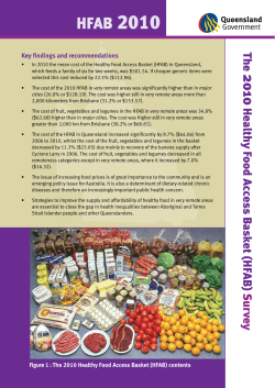 The 2010 Healthy Food Access Basket (HFAB)