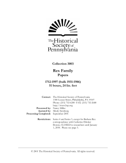 Rex Family - Historical Society of Pennsylvania